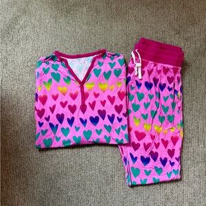 Little Sleepies - Women’s XS Bright Hearts Bamboo Pajamas - long sleeves/pants